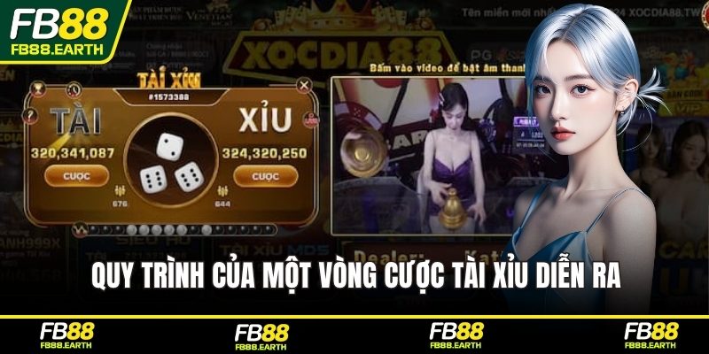 Quy trình của một vòng cược tài xỉu diễn ra